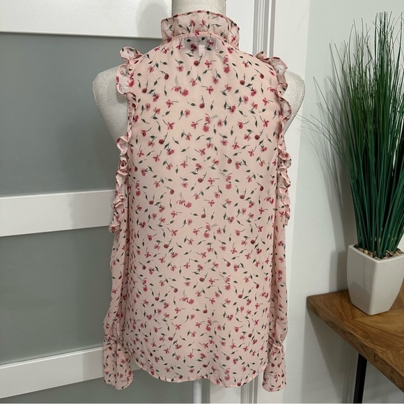 L'ACADEMIE Bell Button Up Top SZ Small Amber Floral Ruffle Feminine EUC - Picture 9 of 9